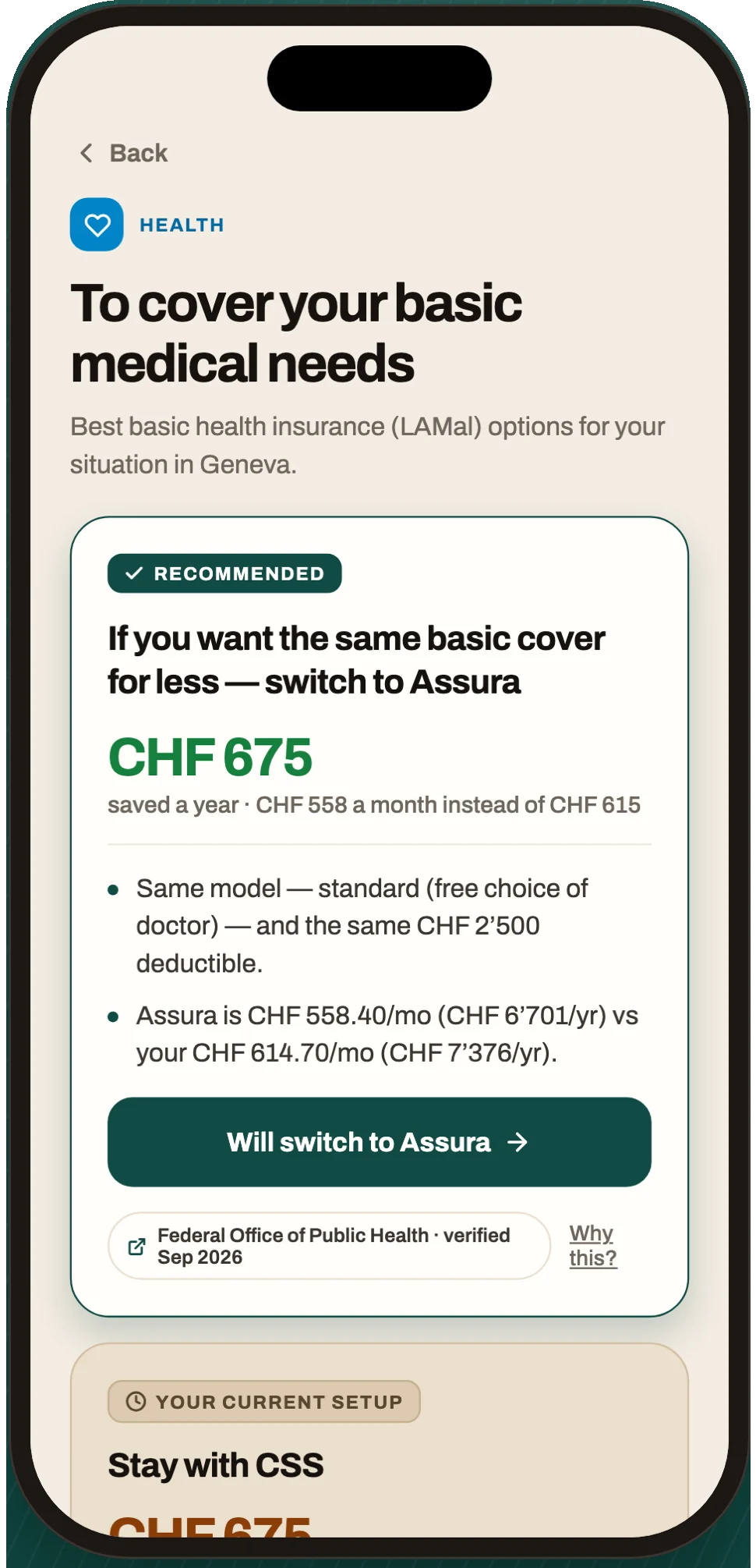 Klarzi health insurance options with a like-for-like comparison
